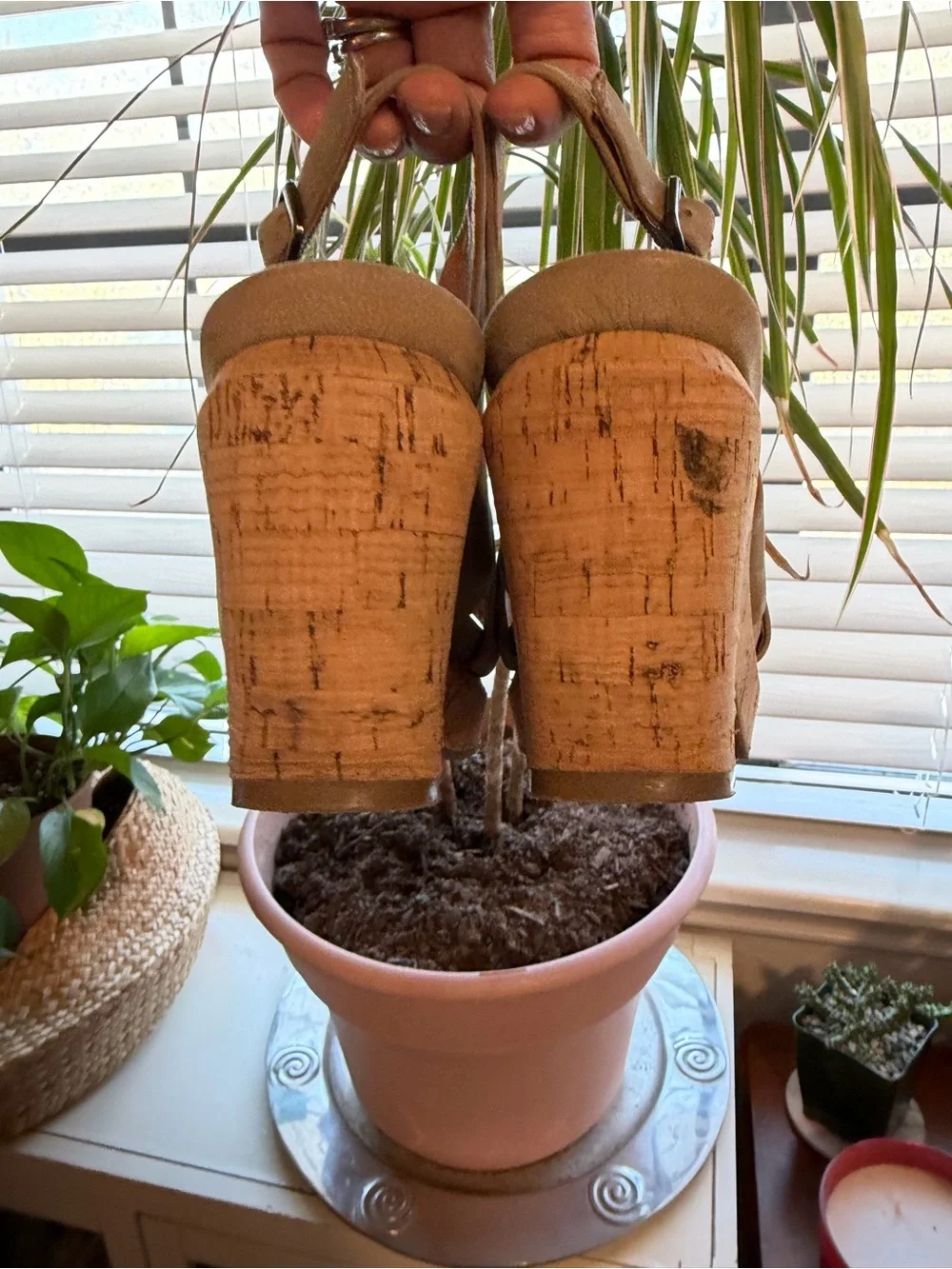 Gentle Souls by Kenneth Cole “Paulina” Leather Cork Wedge Sandals